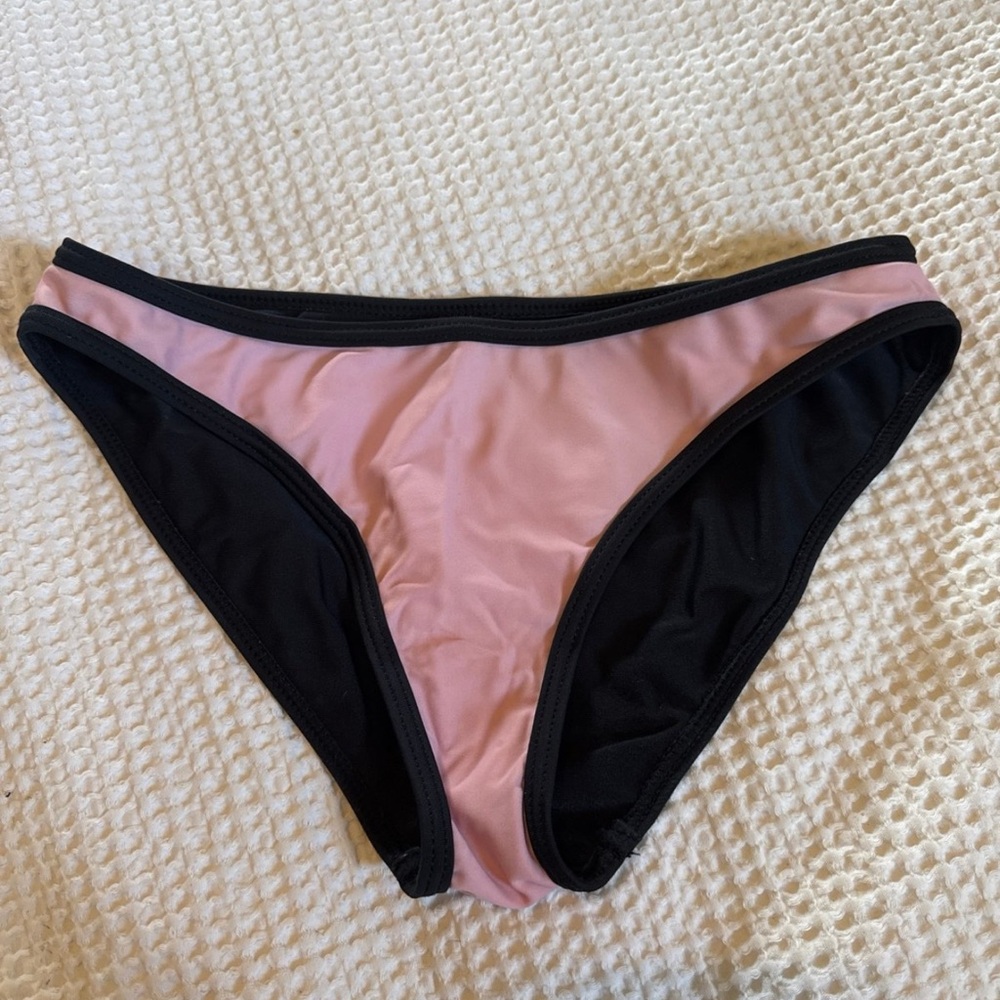 Triangl Swimwear Pink and Black Bikini Bottom Reversible